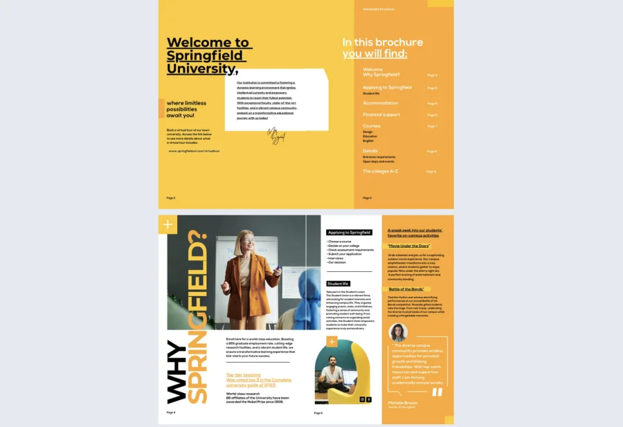 Online Graduate University Brochure Template