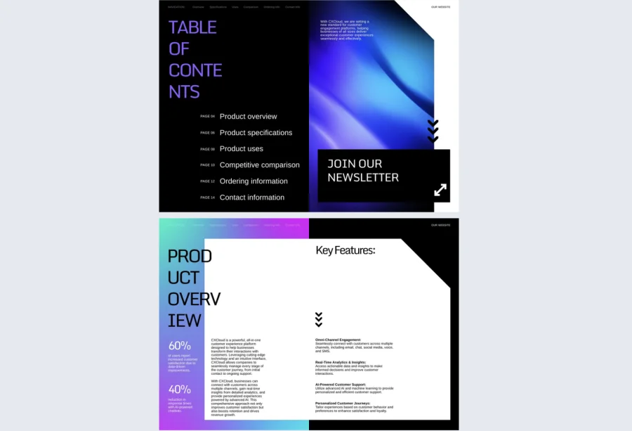 Online Product Brochure Template