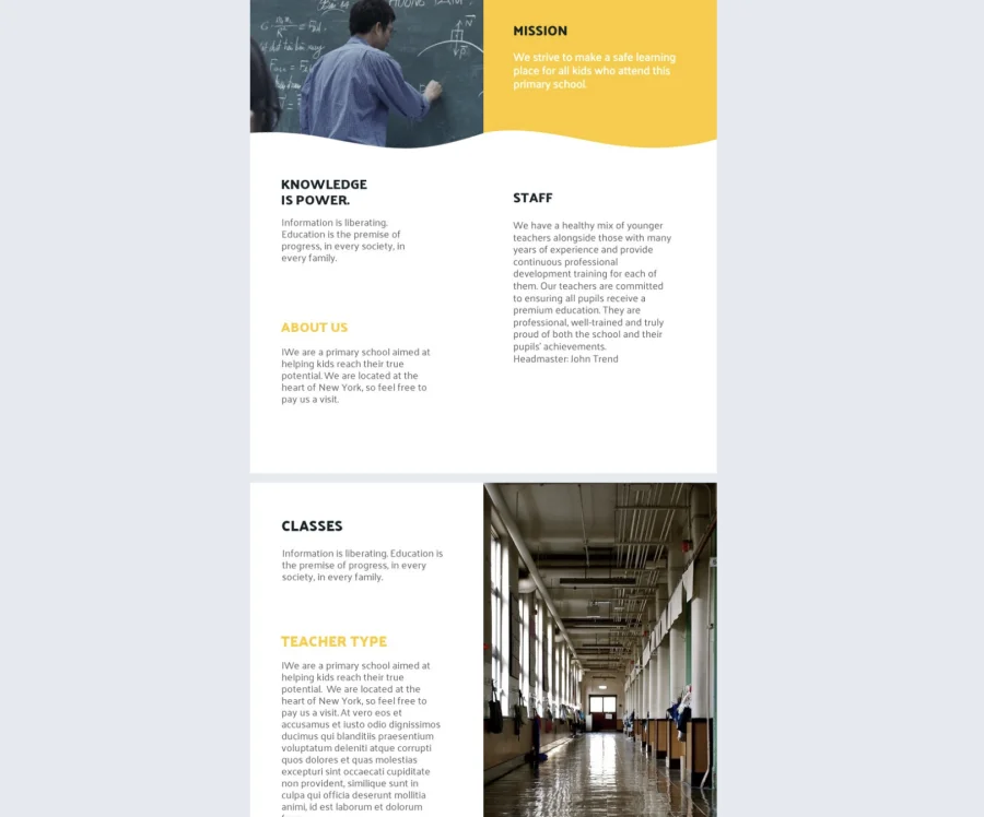 Simple Primary School Brochure Template