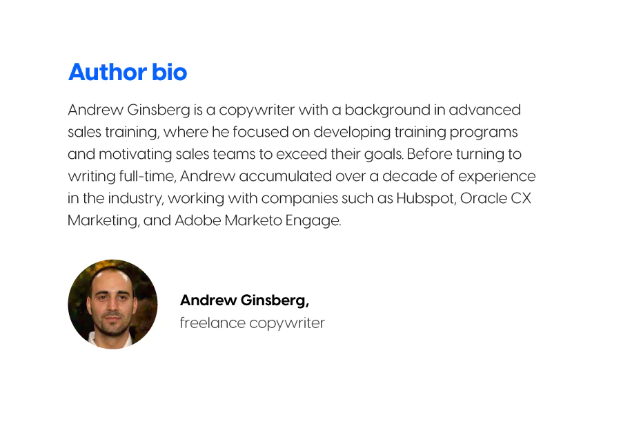 author bio of Andrew Ginsberg