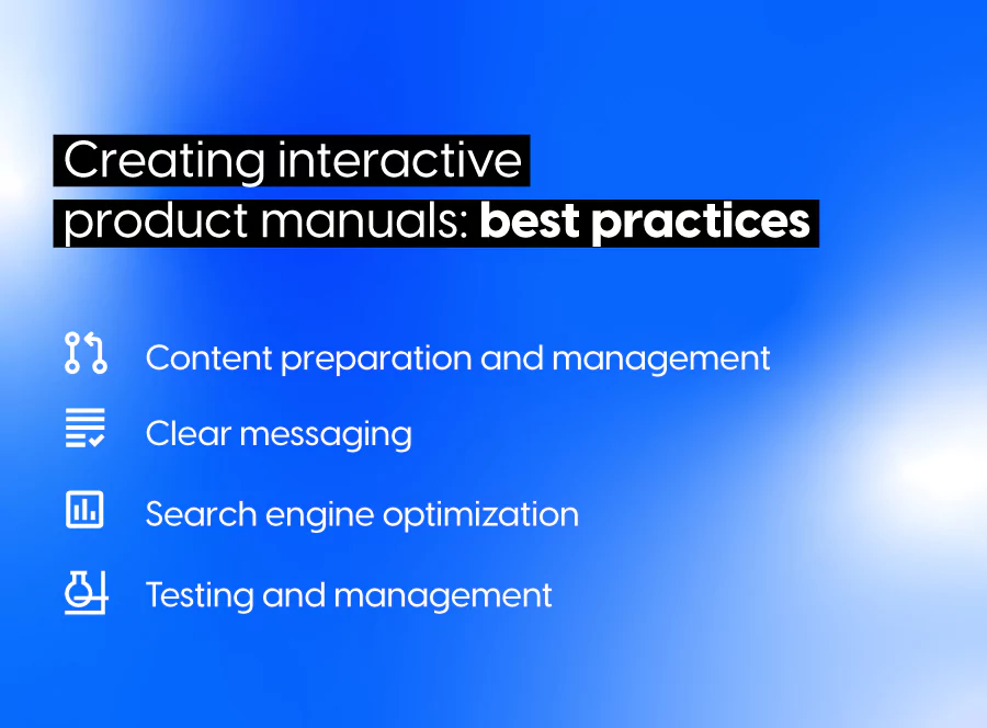 best practices for creating interactive product manuals