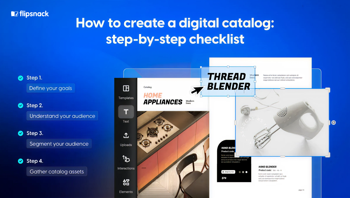 how to make your product catalog in Flipsnack - checklist