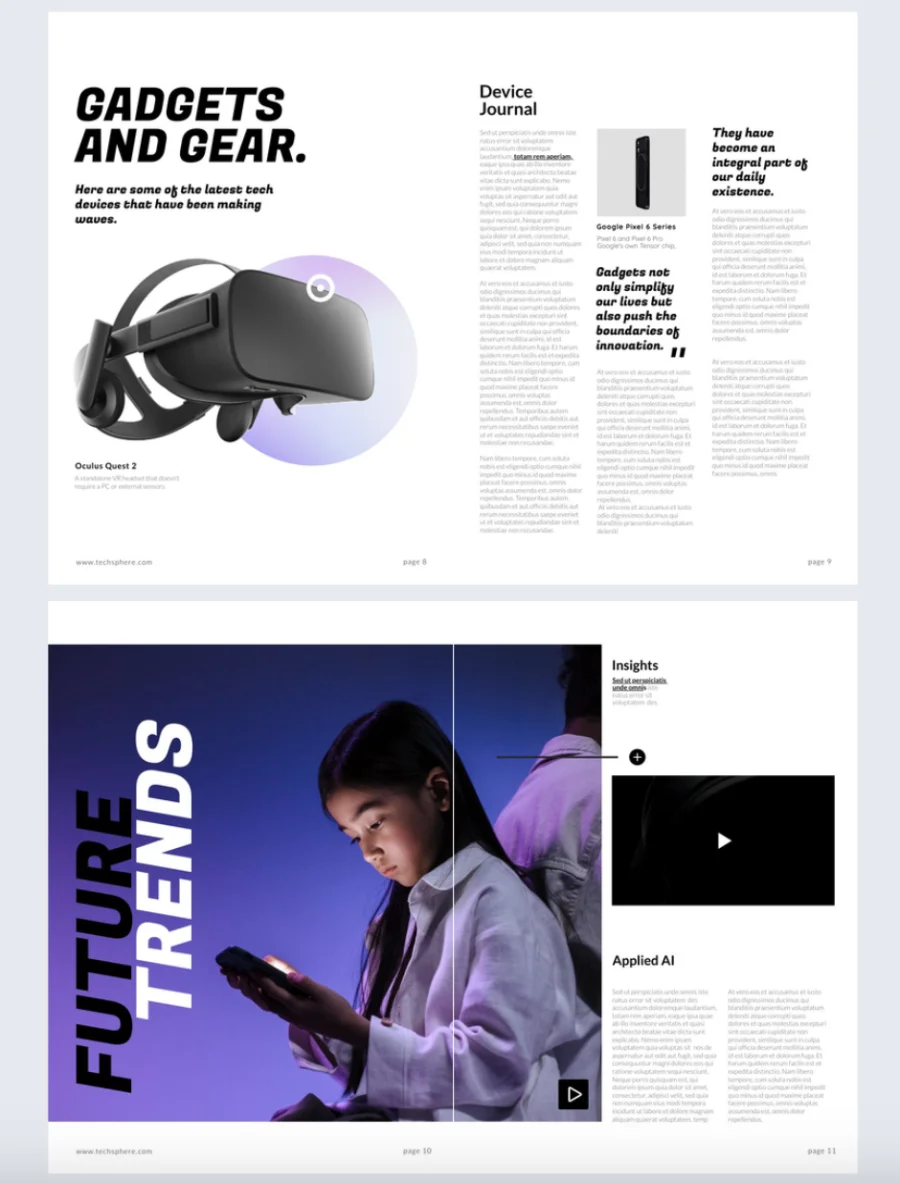 Tech product catalog template made with Flipsnack
