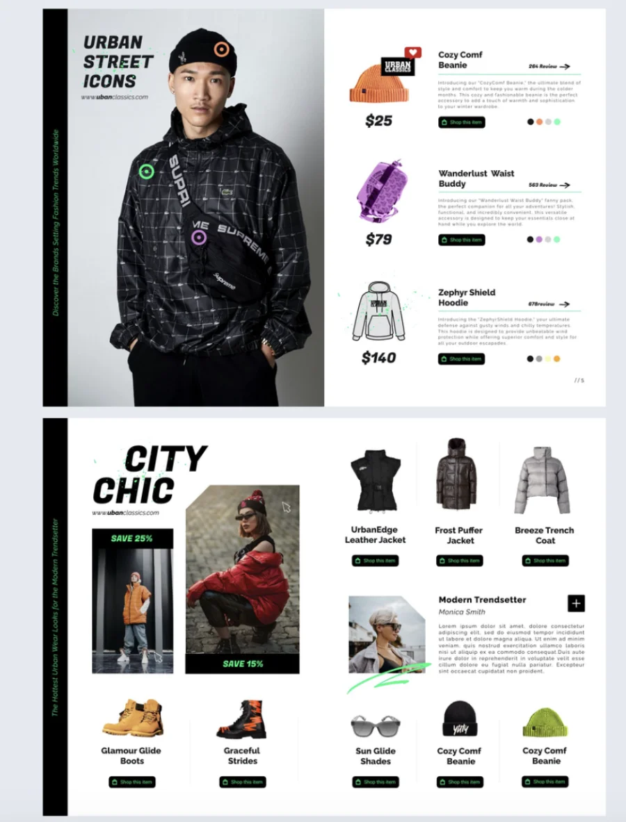 Fashion product catalog template made with Flipsnack