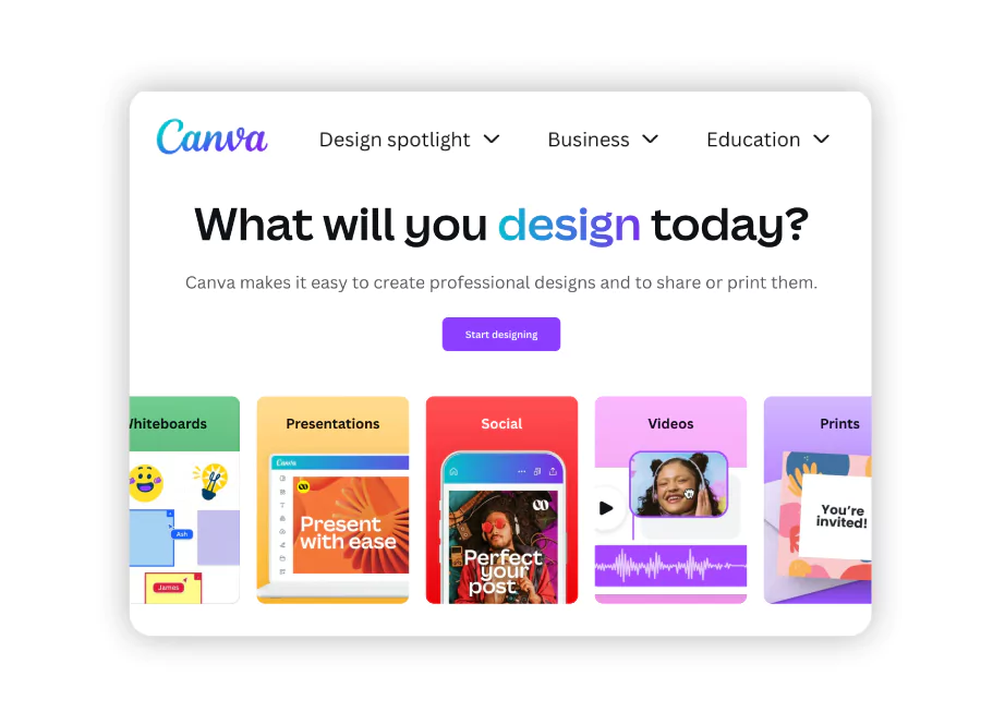 Canva as a document creator software competitor