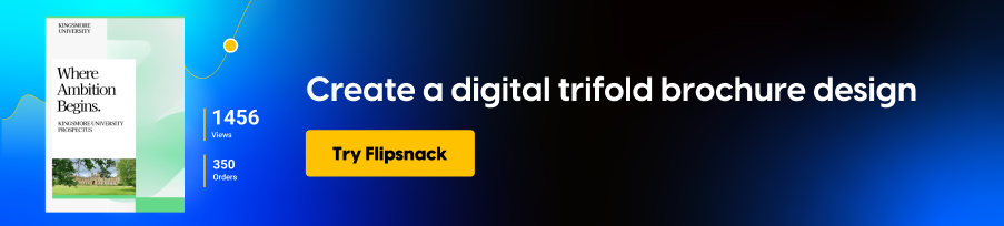 create a digital trifold brochure design in Flipsnack