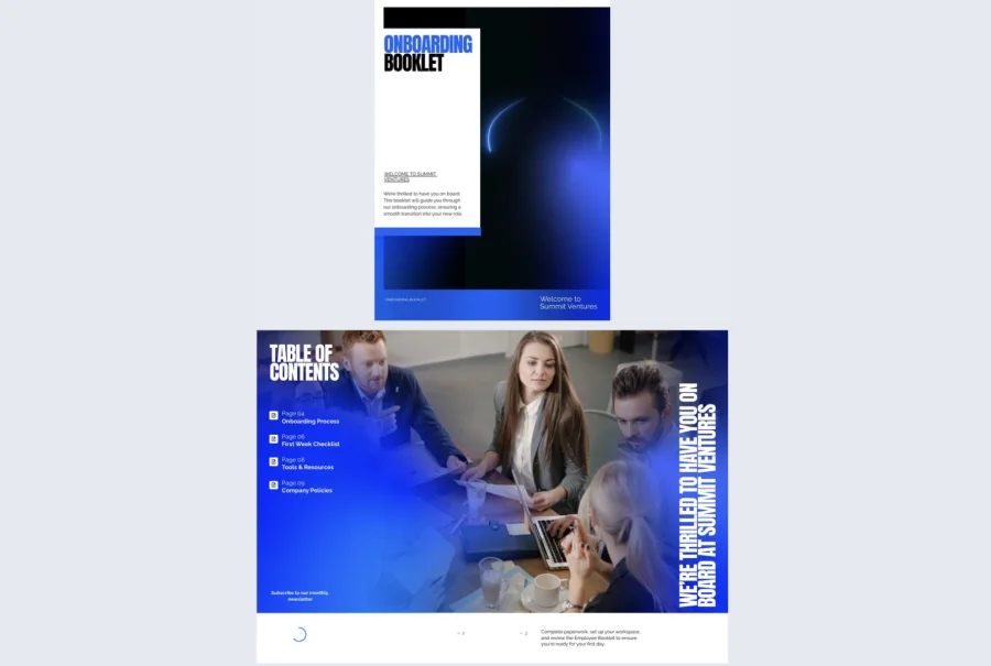 Professional Onboarding Booklet Template