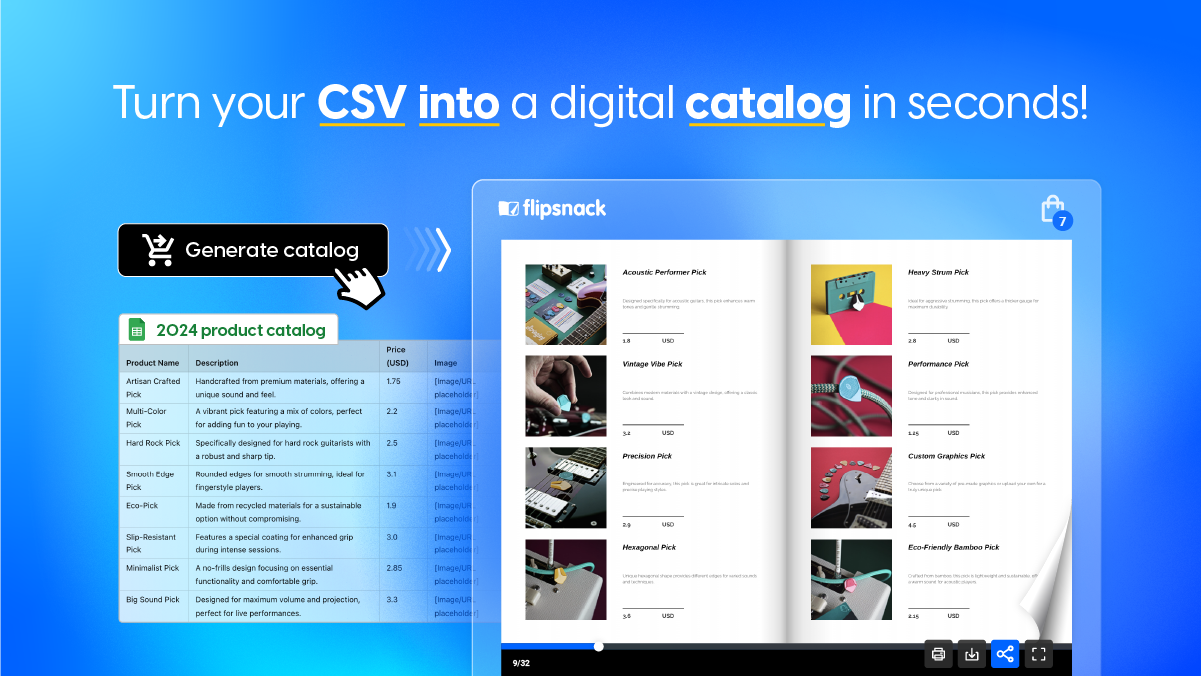 Automatic catalog generator: Transform your CSV to a digital catalog in seconds 