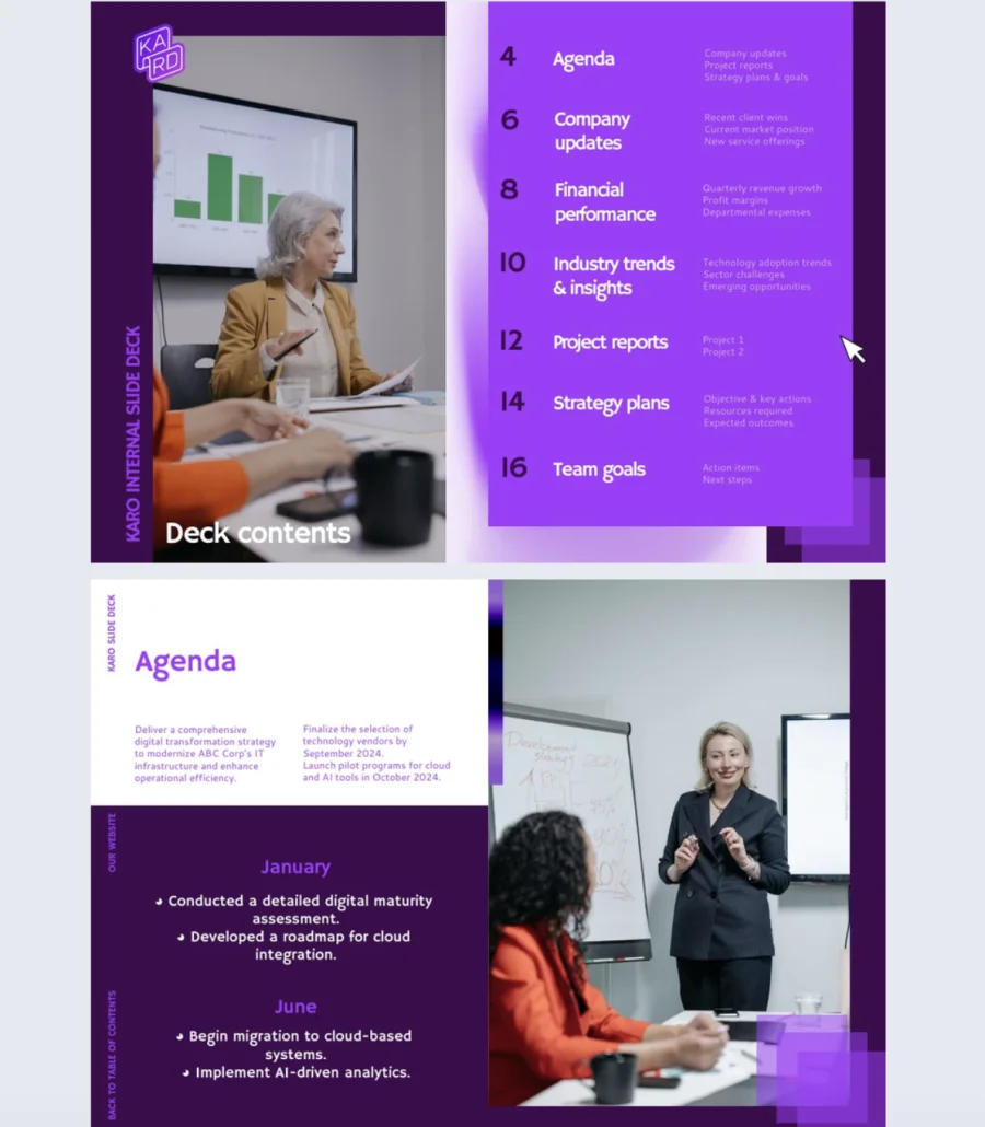 Editable Internal Company Slide Deck Presentation Template
