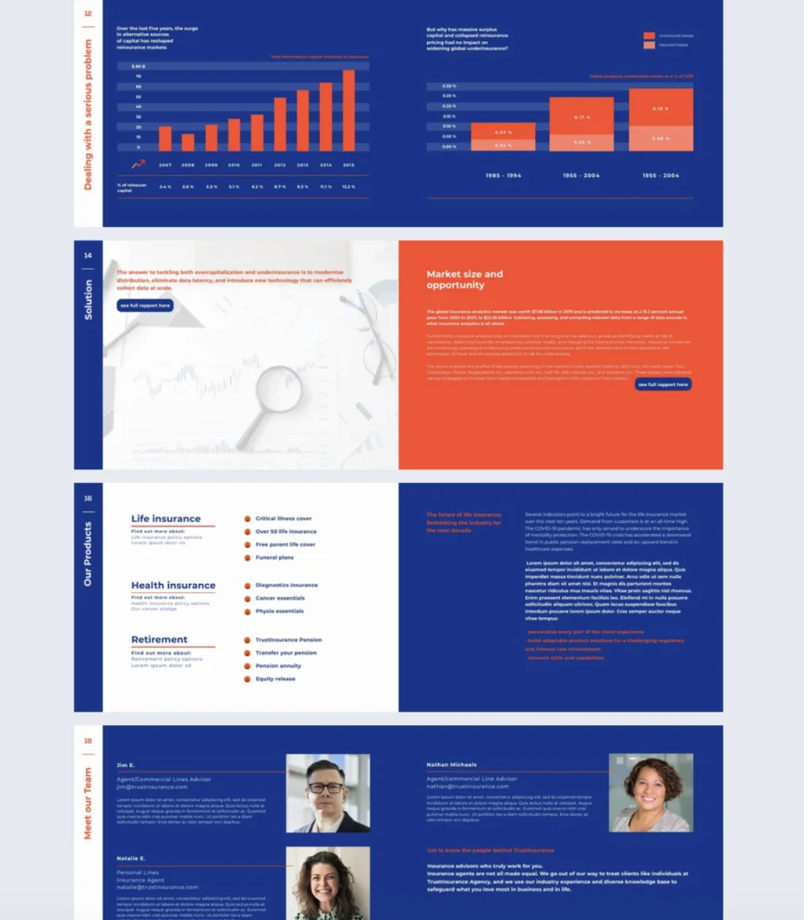 Insurance Pitch Deck Design Template