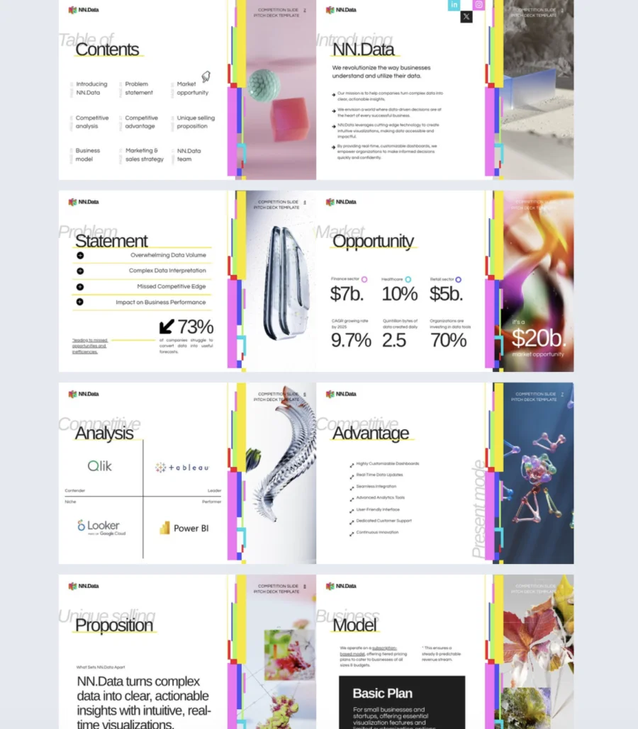 Interactive Competition Slide Pitch Deck Presentation Template
