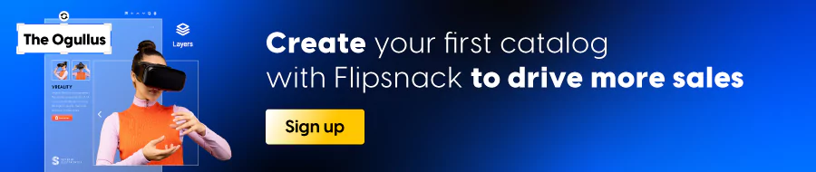 banner for "Creating your first catalog with Flipsnack to drive more sales"