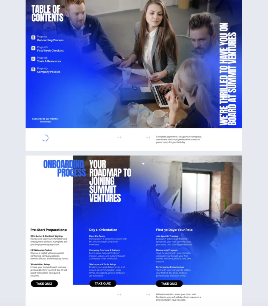Professional Onboarding Booklet Template