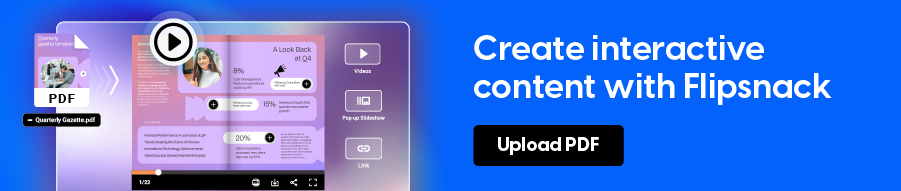 banner for creating interactive content with Flipsnack's platform