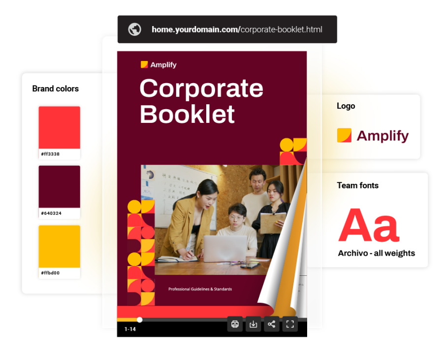 Branding options for digital booklets in Flipsnack