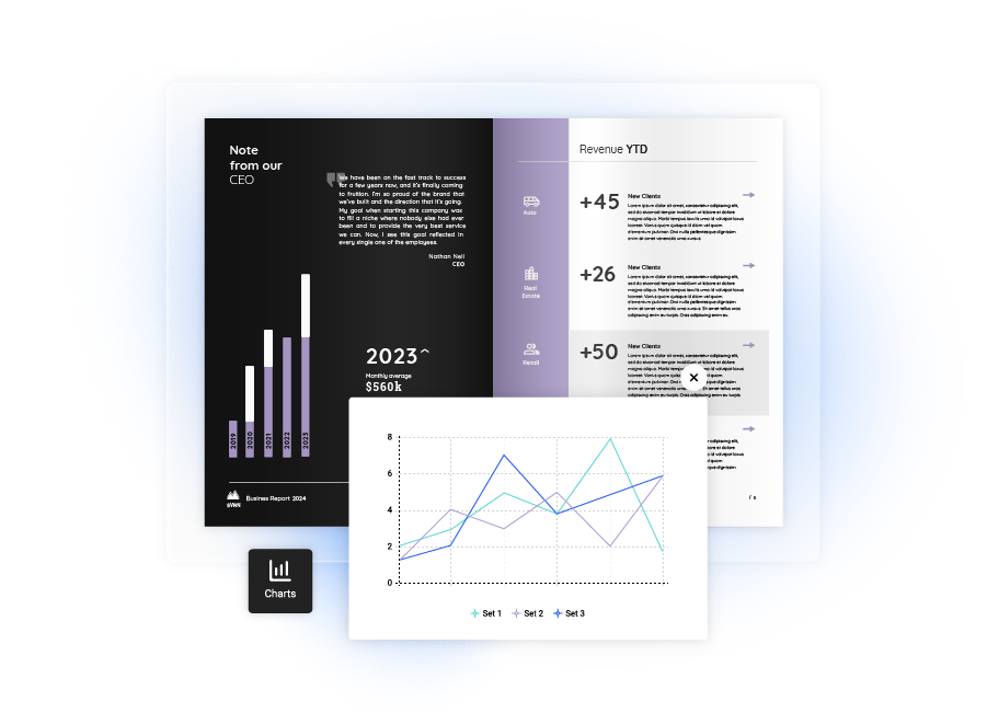 Charts for digital booklets in Flipsnack