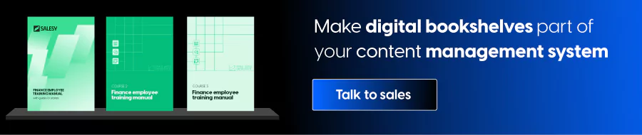 Make digital bookshelves part of your content management system banner for contact sales