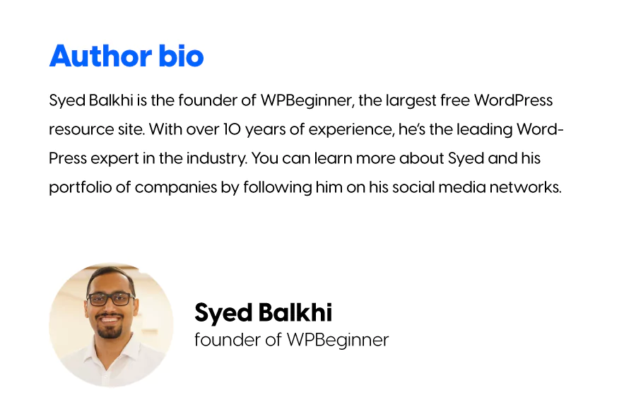 Author Bio - Syed Balkhi