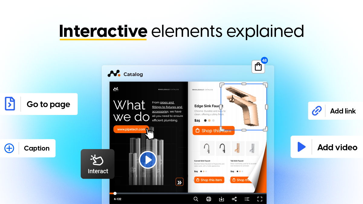 Interactive elements at Flipsnack explained