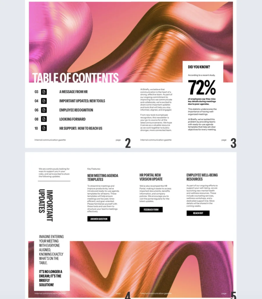 Internal Communication Gazette Template

