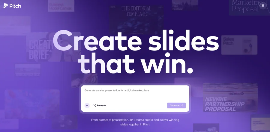 Pitch collaborative presentation workspace for remote teams building decks together