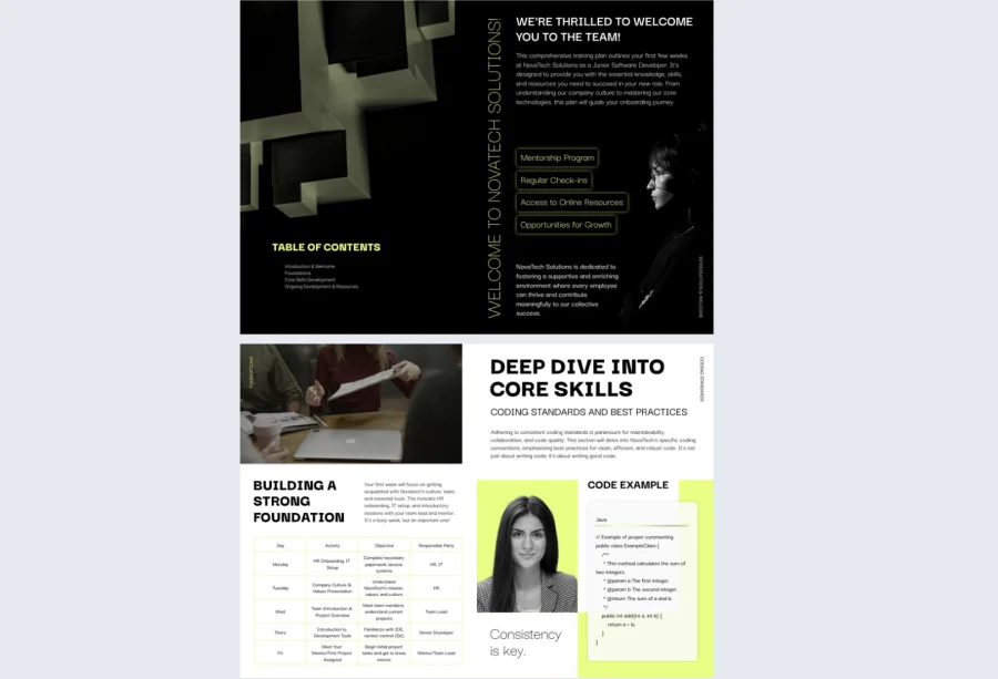 Interactive New Hire Training Plan Template