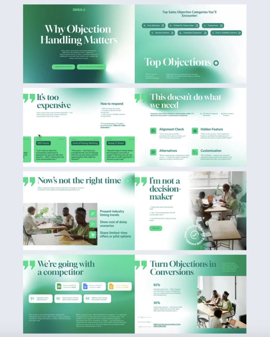 Objection handling presentation template made with Flipsnack