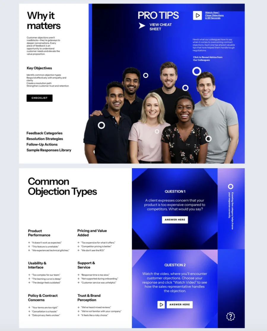 Customer feedback objection template made with Flipsnack