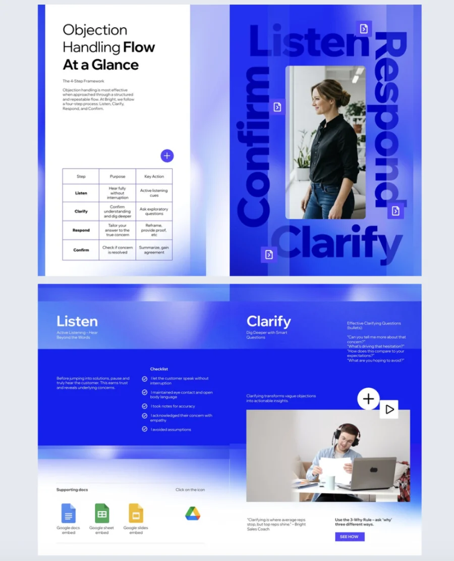 Objection handling checklist template made with Flipsnack