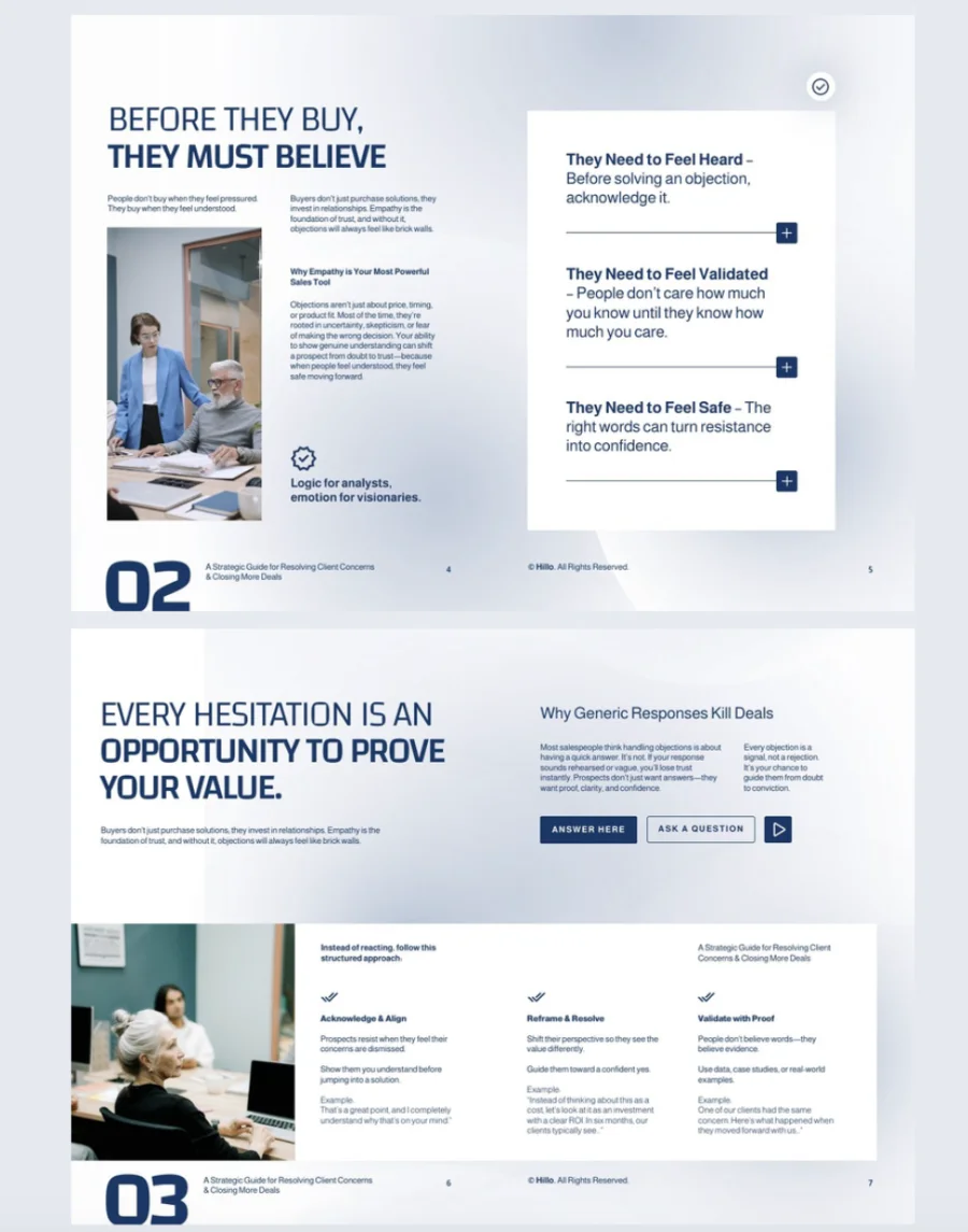 Objection resolution framework template made with Flipsnack