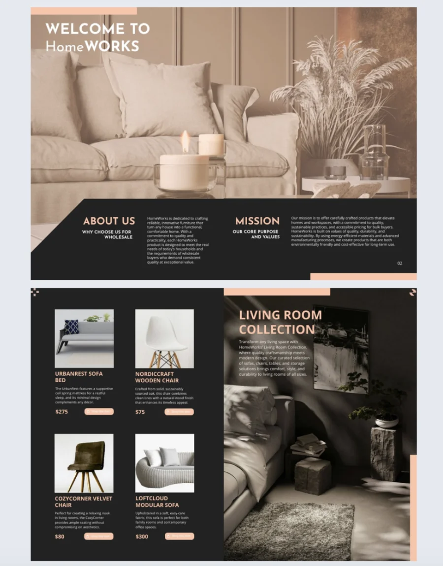 Pricing product catalog template made with Flipsnack