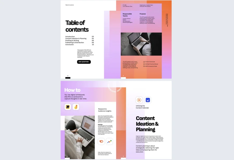 Engaging SOP For Content Team Template