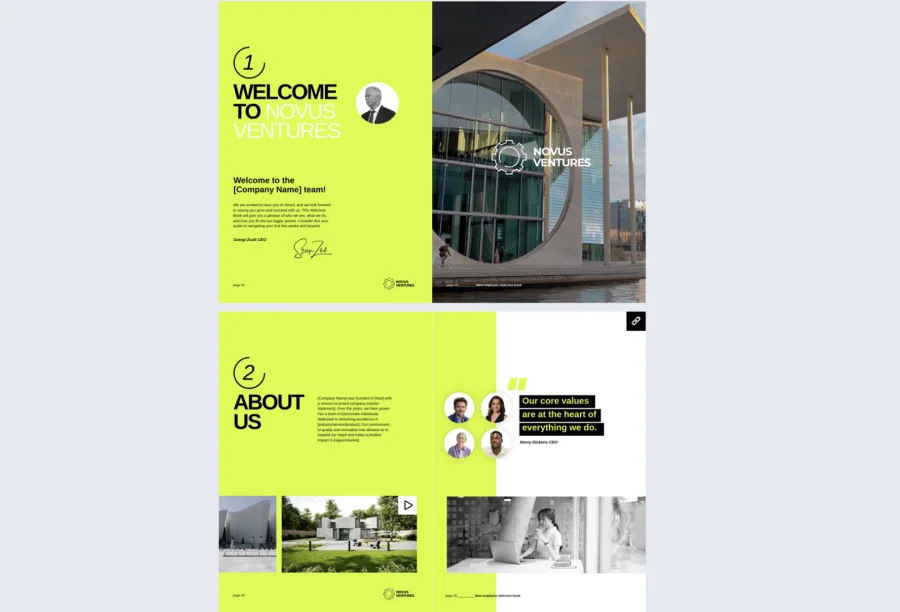 Interactive Employee Welcome Book Template