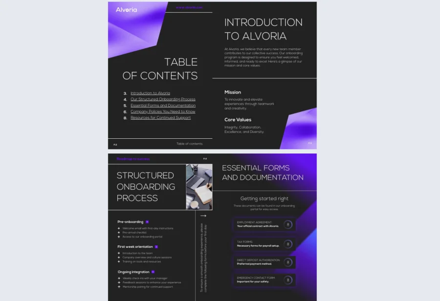 Professional Onboarding Book Template