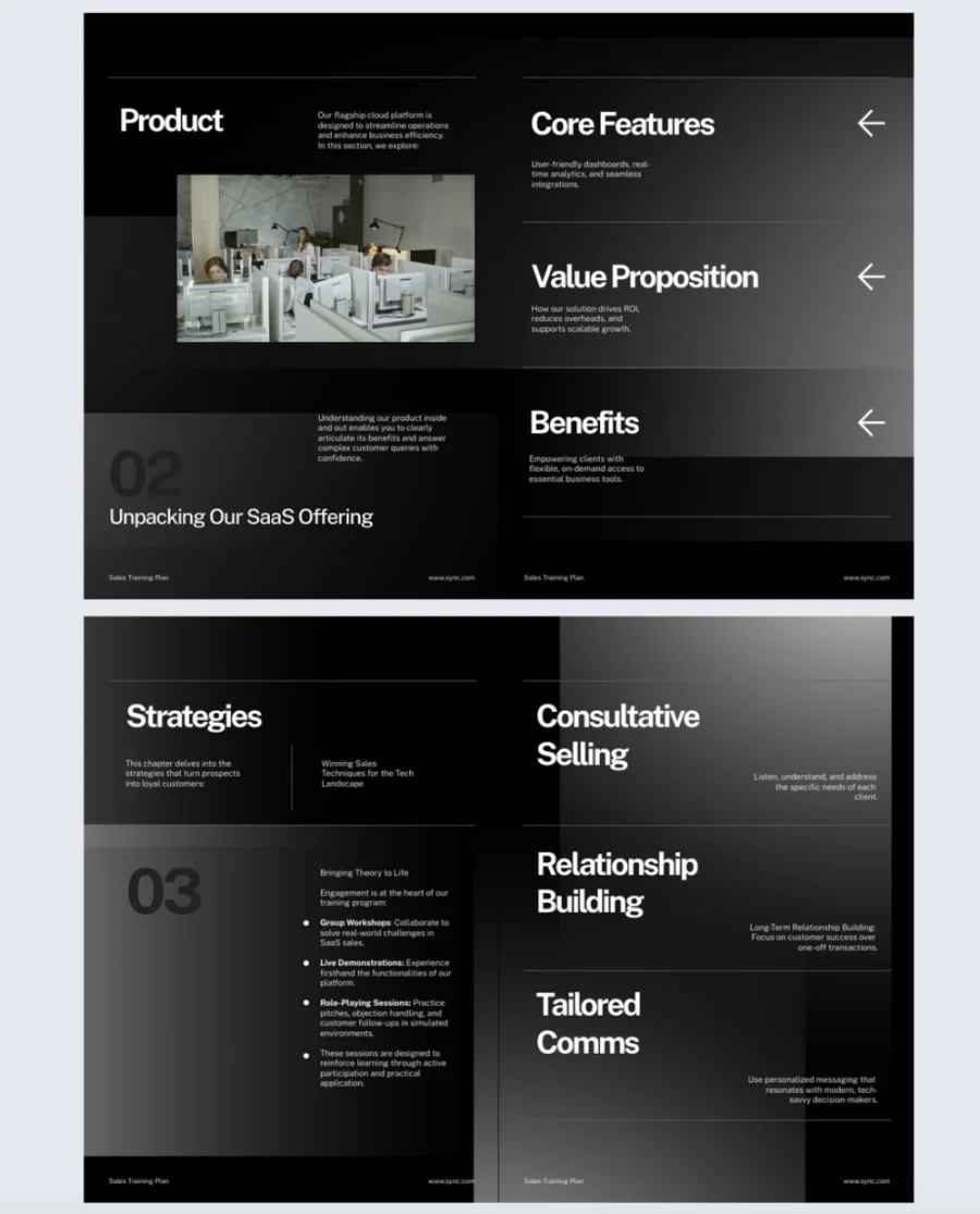 Sales training plan template made with Flipsnack