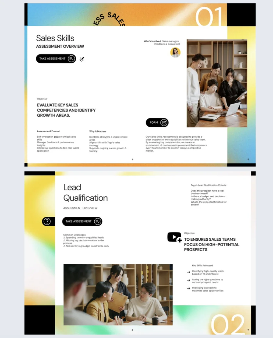 Sales skills assessment template made in Flipsnack
