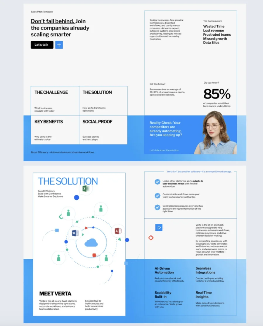 Sales pitch template made with Flipsnack