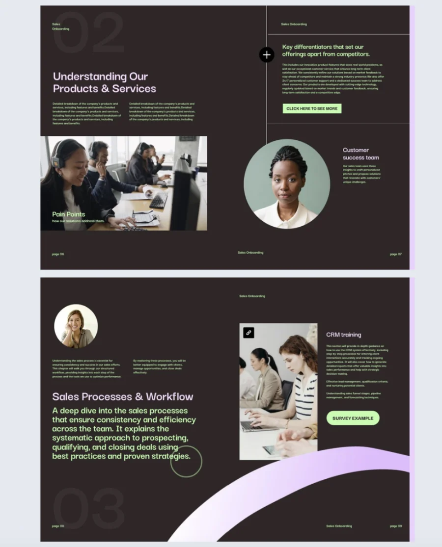 Sales onboarding template made with Flipsnack