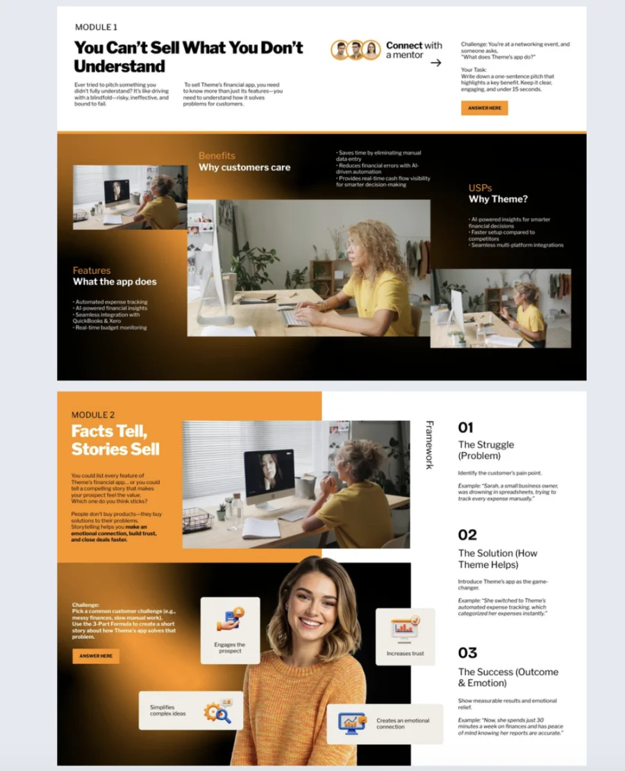 Sales training plan template made with Flispsnack