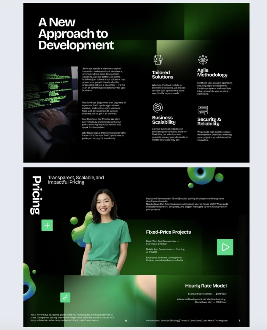 Interactive sales proposal template made with Flipsnack