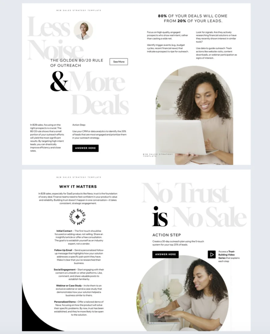 B2B sales strategy template made with Flipsnack