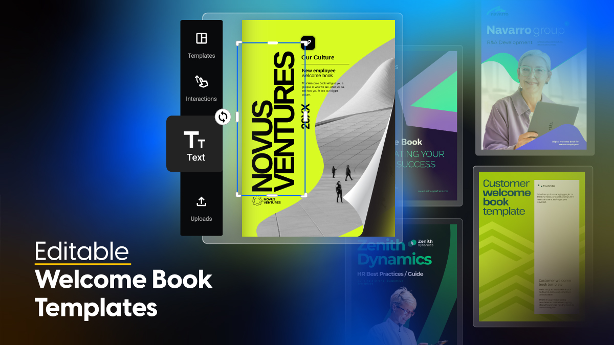 Editable welcome book templates made by Flipsnack cover