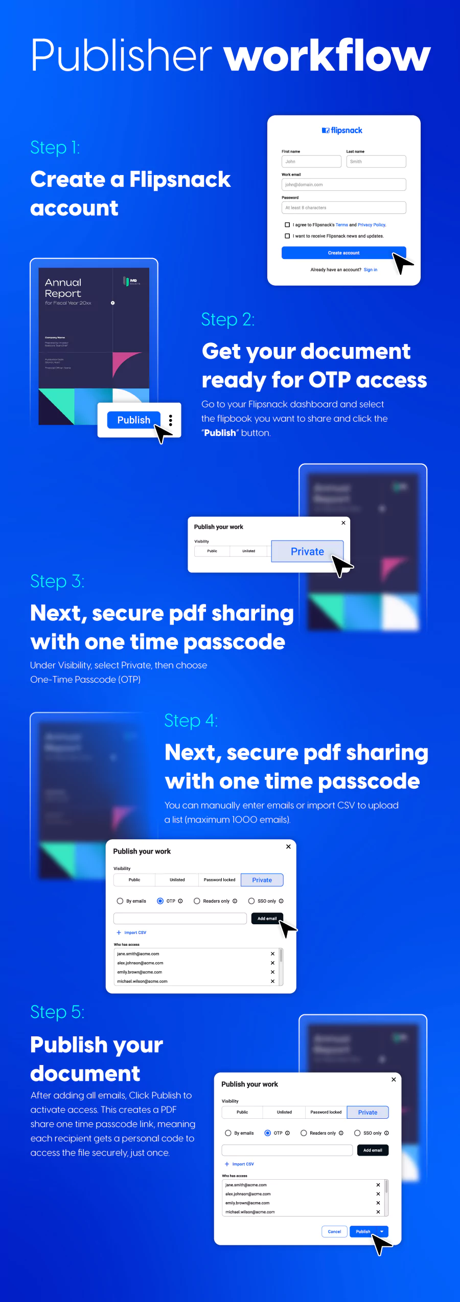 How to share documents externally with OTP in Flipsnack