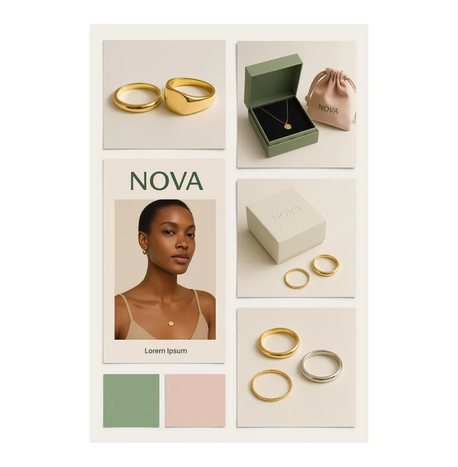 mood board created in ChatGPT to help create the catalog Flipsnack