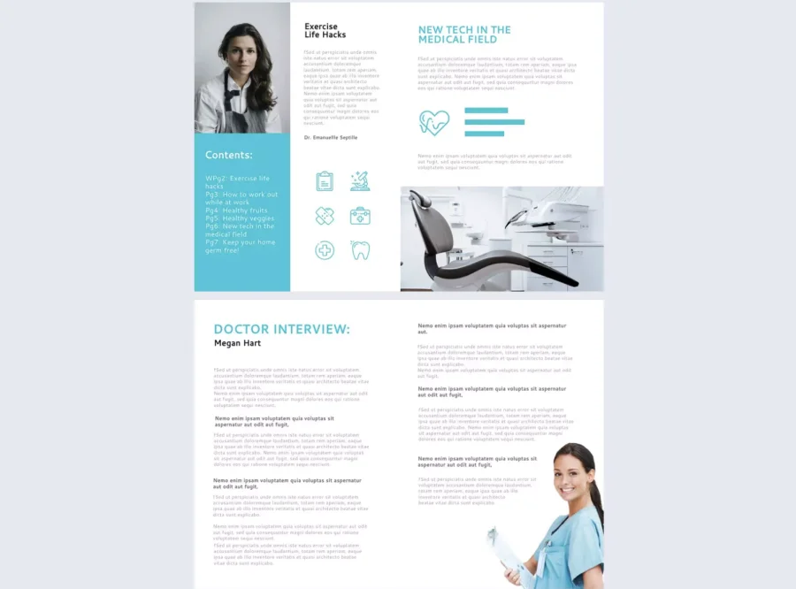 Modern HIPAA-Compliant Medical Magazine Template
