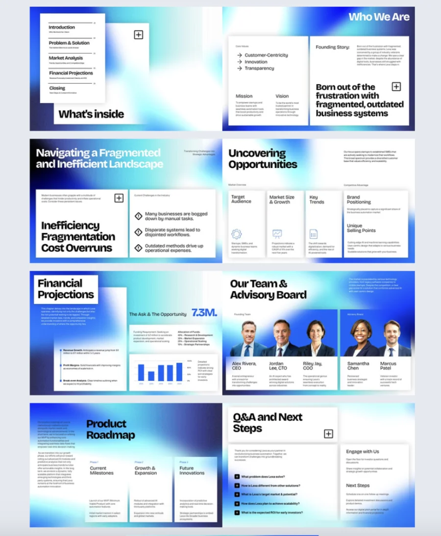 Interactive investor pitch deck template made with Flipsnack