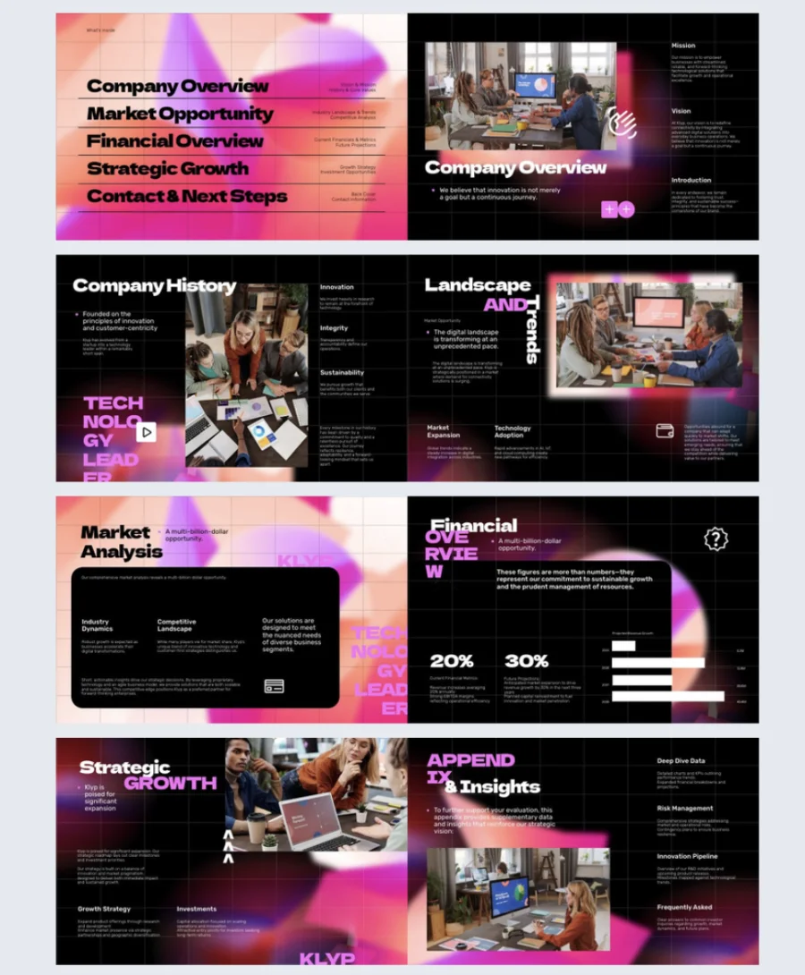 Digital investor presentation template made with Flipsnack