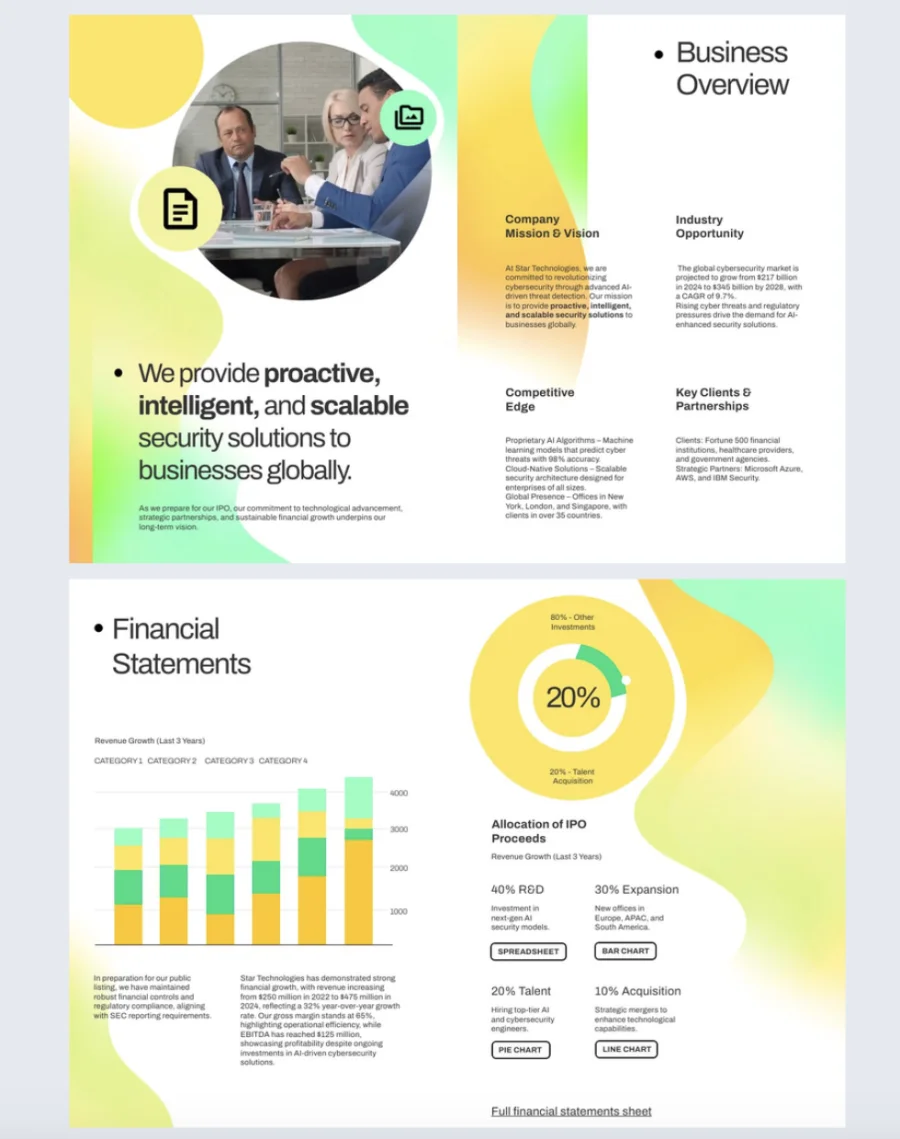 IPO prospectus template made with Flipsnack