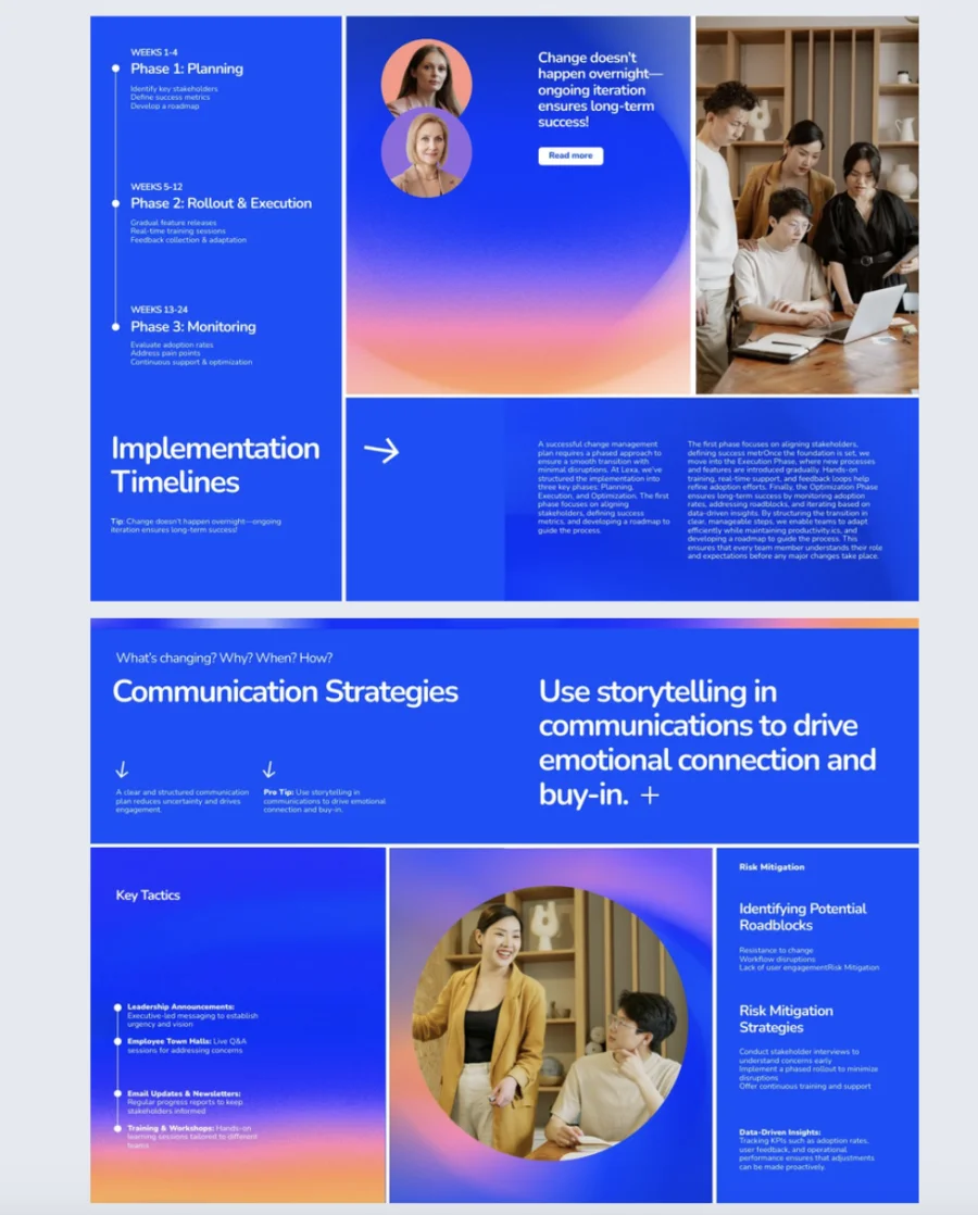 Change management plan interactive template made with Flipsnack