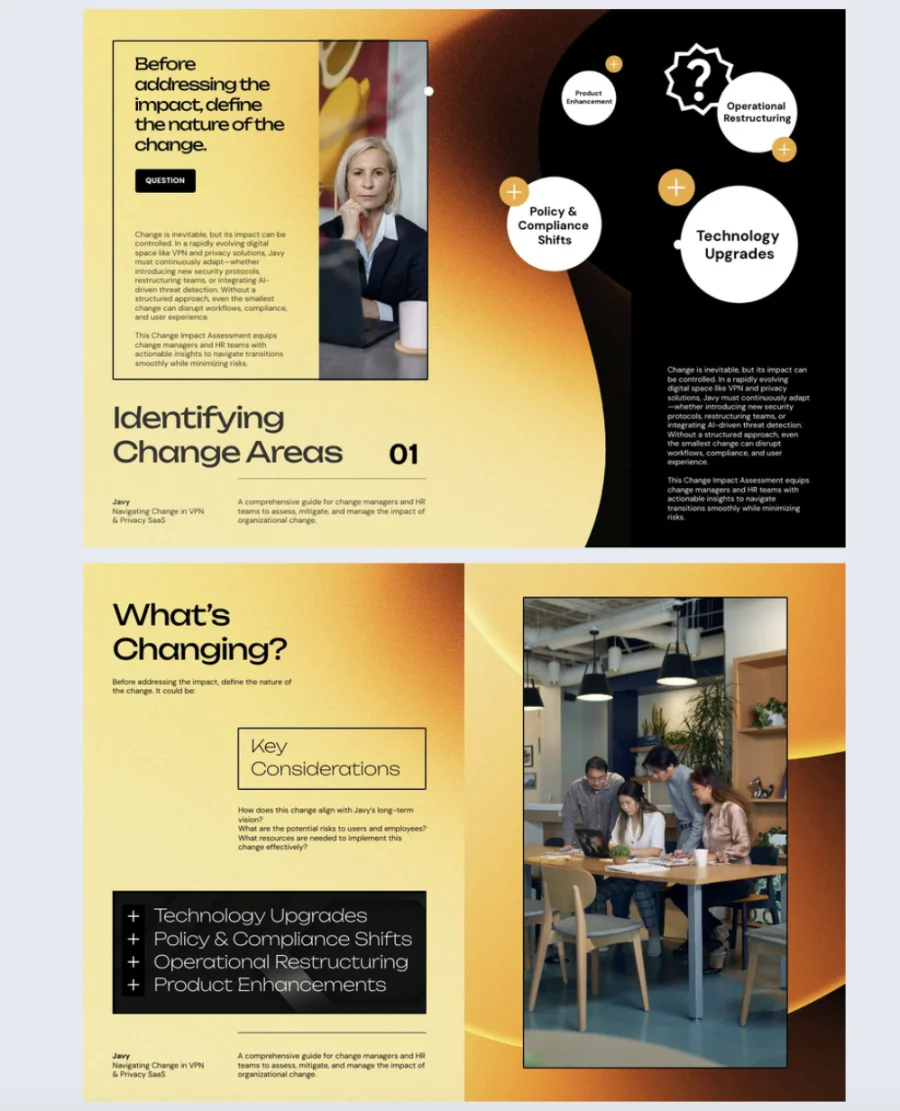 Change impact assessment template made with Flipsnack